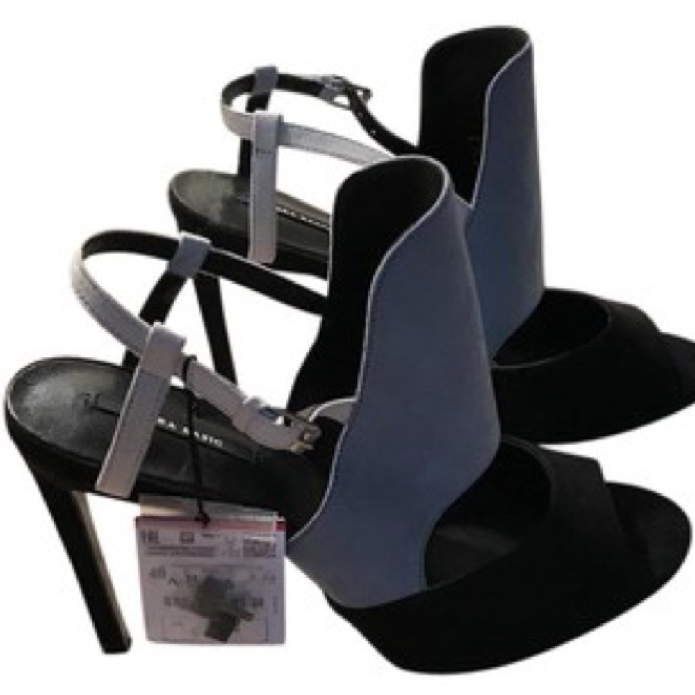 Zara suede multi colored heels